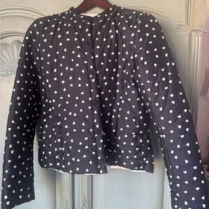 ♠️Kate Spade Reversible ♠️ Black Heart Patterned Jacket